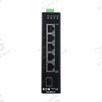 EATON TRIPP LITE Ethernet Switch: Managed, DIN Rail, 5 Ports, RJ45, (5) 10/100/1000 MBps, IP30 (MPN NGI-M05-C1). Key specifications — Port Type: RJ45; Manufacturer Part Number: NGI-M05-C1; Brand: EATON TRIPP LITE; Features: CLI or Web Management Allows Monitoring and Control of each Connected Device; IP Rating: IP30; Maximum Input Voltage: 20/57V DC; Mounting Location: DIN Rail; Network Interface: (5) 10/100/1000 MBps.