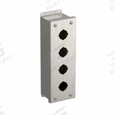 HAMMOND Push Button Enclosure: 30mm, 4 Holes, 304 Stainless Steel - Enclosures for 30mm Operators