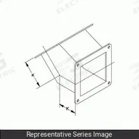 HAMMOND MANUFACTURING Wireway 45 Degree Elbow: 8 in Wd, 8 in Ht, Stainless Steel, Smooth Brushed (MPN 1487E4PSS). Key specifications — Brand: HAMMOND MANUFACTURING; Finish: Smooth Brushed; Material: Stainless Steel.