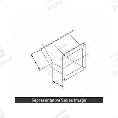 HAMMOND MANUFACTURING Wireway 45 Degree Elbow: 8 in Wd, 8 in Ht, Stainless Steel - 45 Degree Elbows for Corrosion-Resistant Washdown Wireways