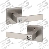 KWIKSET Door Lever Lockset: Office Lever Locksets, Nickel, ADA Compliant (MPN 740SAL-SQT-15-SMT-6AL-RCS). Key specifications — attr1024149: Not Ligature-Resistant; attr1011488: KWIKSET; attr1011524: No Message; attr1011506: Rose; attr1011485: Yes; attr1059461: Satin Nickel-Plated : Zinc.