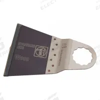 FEIN Oscillating Tool Blade: 2 9/16 in Blade Wd, 4 13/16 in Overall Lg, Flush Cutting, Carbon Steel (MPN 63502136012). Key specifications — attr1097473: Drywall; attr1097476: FEIN; attr1097456: Flush Cutting.
