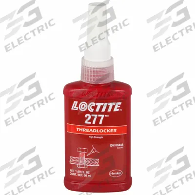 LOCTITE High-Strength Threadlocker: 277, Red, Oil Tolerant, 1.69 fl oz, Bottle - High-Strength Threadlockers (Red)