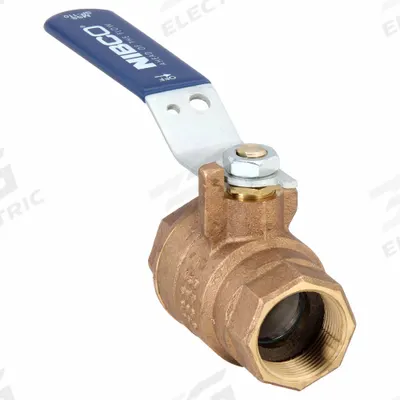 NIBCO Manual Two-Way Ball Valve: 1 1/4 in, Bronze, Straight, FNPT x FNPT, Full Port - Bronze Ball Valves