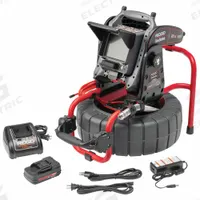 RIDGID Underground Inspection Camera System: SeeSnake®, 131 ft Lg., 6 in Max. Pipe Dia., Color LCD (MPN 63828). Key specifications — attr533194: Keypad; attr533196: Wifi; attr533197: SeeSnake®; attr553412: Included; attr529323: C40; attr529330: Color LCD; attr529308: 63828.
