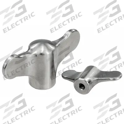KIPP Hand Knob: Wing, Stainless Steel, M5 Thread, 12 mm Thread Lg - Corrosion-Resistant Wing Knobs with Threaded Hole