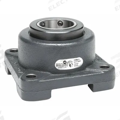 MOLINE BEARING Flange Bearing: Tapered Roller, 1 3/4 in Bore, Cast Iron, Set Screws - Flange-Mount Tapered Roller Bearings