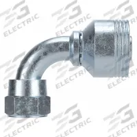 PARKER Hydraulic Crimp Fitting: Steel x Steel, 90° Elbow, -20 For Hose Dash Size, Metric x Crimp (MPN 1CF43-35-20). Key specifications — Fitting Gender: Female x Genderless; Fitting Connection Type: Metric x Crimp; Brand: PARKER; Thread Size: M45-2; For Hose Dash Size: -20.