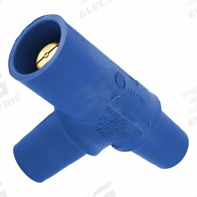 LEVITON Tapping Tee: Female-Male-Female, Blue, 600V AC, 400 A - Tapping Tees