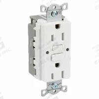 HUBBELL GFCI Receptacle: Decorator Duplex, 5-15, White, GFCI, 125V AC, 15 A, 2 Pole / 3 Wire (MPN SNAPGF15W)