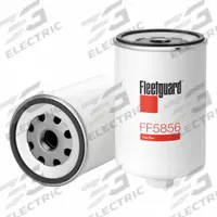 FLEETGUARD Fuel Filter: Spin-On, 7 1/4 in Overall Lg, 4 7/16 in Outside Dia, 3 9/16 in Inside Dia (MPN FF5856). Key specifications — attr434022: FLEETGUARD; attr427730: Cellulose; attr1017112: Trucks; attr1017113: Liebherr.