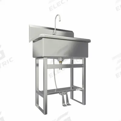 SANI-LAV Scrub Sink: 45 1/2 in Overall Ht, 28 in Bowl Lg, 10 1/2 in Bowl Dp, 2 gpm Flow Rate - One-Station Freestanding Hand Sinks with Faucets