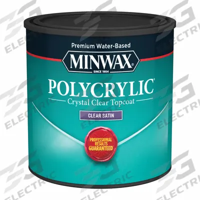 MINWAX Finish: Varnish, Interior, Water, 0.5 pt Container Size, Wood, Satin, Clear - Wood Sealers & Finishes