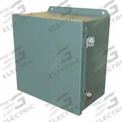 HAMMOND Electrical Enclosure: Steel, 10 in x 10 in x 6 in, NEMA 12/13/3R/4, Solid Cover, Hinged (MPN HJ10106HLP). Key specifications — Closure Method: Clamps; Brand: HAMMOND; Knockouts: Not Included.