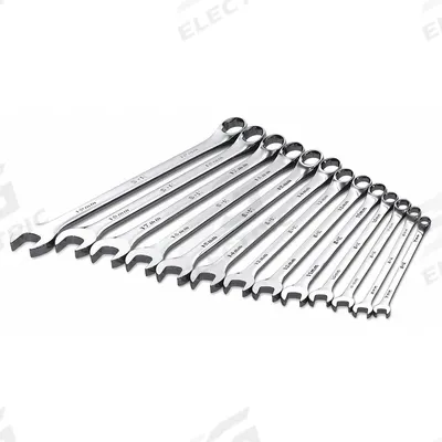 SK PROFESSIONAL TOOLS Combination Wrench Set: Alloy Steel, Chrome, 13 Tools - Metric 6-Point Combination Wrench Sets