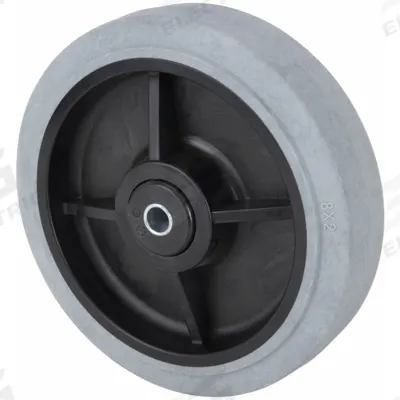 APPROVED VENDOR Caster Wheel: 8 in Wheel Dia., 2 in Wheel Wd, Rubber, 500 lb Load Rating - Conductive Rubber Tread on Plastic Core Wheels