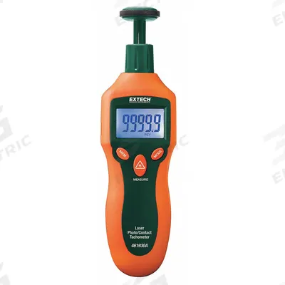 EXTECH Laser Tachometer: +/-0.05% of Reading +1 Digit RPM Accuracy, 1 RPM - Combination Contact & Non-Contact Tachometers