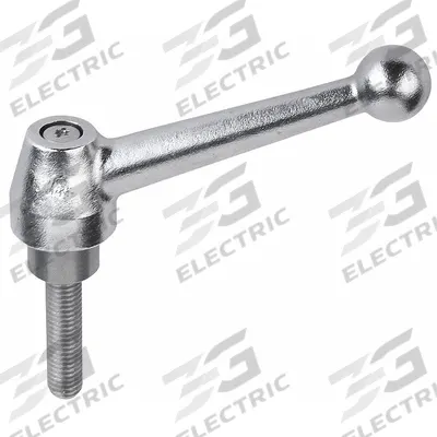 KIPP Adjustable Handle: SS, 3/8"-16 - Corrosion-Resistant Ball-Style Adjustable Handles with Threaded Stud