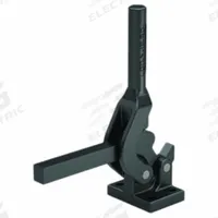 DE-STA-CO Hold-Down Clamp: Std Vertical Handle, Flange Base Mounting, Solid Bar with Arm and Tip (MPN 7-58). Key specifications — Brand: DE-STA-CO.