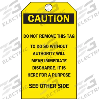BRADY Tags: Caution, Do Not Remove Tag, Polyester, Write-On Surface, English - Safety