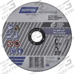 NORTON Cut-Off Wheel: Type 1, 6" x 0.045" x 7/8", Aluminum Oxide, 36 Grit, Norton for Aluminum (MPN 66252849371). Key specifications — Series: Norton for Aluminum; Brand: NORTON.