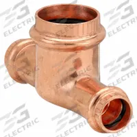 VIEGA PROPRESS Crimp Tee Fitting: Tee, 1 in CTS x 1 in CTS x 1 1/4 in CTS size, Dimple Center Stop (MPN 15488). Key specifications — Brand: VIEGA PROPRESS; Broad - Material for Bullet: Copper Or Bronze; Brand - Broad: VIEGA.