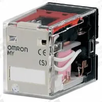 OMRON General Purpose Relays: Socket Mounted, 110/120V AC, 4PDT, 14 Pins/Terminals, G Socket (MPN MY4Z-AC110/120). Key specifications — Brand: OMRON; Base Type: Square; Contact Rating (AC): 0.80 A @ 240V; Mounting Style: Plug-In; Electrical Connection: Plug-In; Manufacturer Part Number: MY4Z-AC110/120; Series: MY Series.