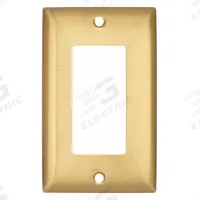 HUBBELL Wall Plate: Decorator-Rocker, 1 Gang, Brass, Std Size (MPN SB26). Key specifications — Brand: HUBBELL; Material: Brass.