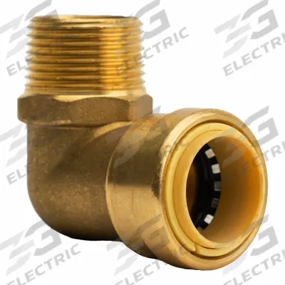 APPROVED VENDOR Elbow: 3/4 in OD x 3/4 in Pipe Size, Push-to-Connect x MNPT - Standard Brass Push-to-Connect Tube Fittings