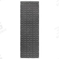 QUANTUM STORAGE SYSTEMS Louvered Panel: 61 in x 18 in x 1 1/2 in, 1 Sides, 0 Bins, Gray (MPN QLP-1861). Key specifications — attr38849: Hang and Stack; attr38851: Gray; attr38864: Baked Enamel; attr38845: QUANTUM STORAGE SYSTEMS.