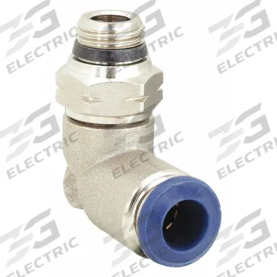 AIGNEP USA Push-Fit Elbow Fitting: 1/8 in OD x 1/8 in Pipe Size, Brass, Silver - Nickel-Plated Brass Tube Fittings