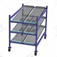 UNEX FLOW CELL Gravity Flow Rack: 36 in x 60 in x 54 in, Tilt, 3 Shelves, Steel (MPN FCM99SR36603). Key specifications — Brand: UNEX FLOW CELL; Decking Material: Steel.