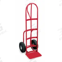 DAYTON General Purpose Hand Truck: 650 lb, Single-Loop Handle, Red, Steel, Pneumatic, 10 in Wheel (MPN 3W486). Key specifications — Brand: DAYTON; Color: Red.