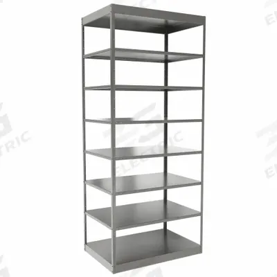 HALLOWELL Metal Shelving: Standalone, Heavy-Duty, 36 in x 24 in, 84 in Overall Ht - Full-Access Heavy-Duty Bolted & Clip-Mount Standalone Open Metal Shelving