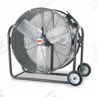 DAYTON Portable Fan: 30 in Blade Dia, 120V AC, Mobile, 1/3 hp, Direct Drive, Steel (MPN 1YNW4). Key specifications — Mobility: Mobile; Standards: OSHA Compliant Guards; Voltage: 120V AC; Brand: DAYTON.