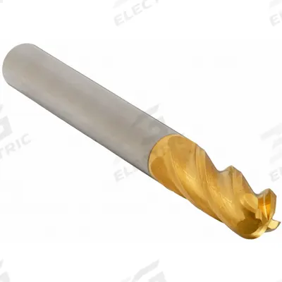 APPROVED VENDOR Ball End Mill: Carbide, TiN Coated, 4 Flute, 9/16" Mill Dia, 1-1/4" LOC - General Purpose Carbide Ball End Mills
