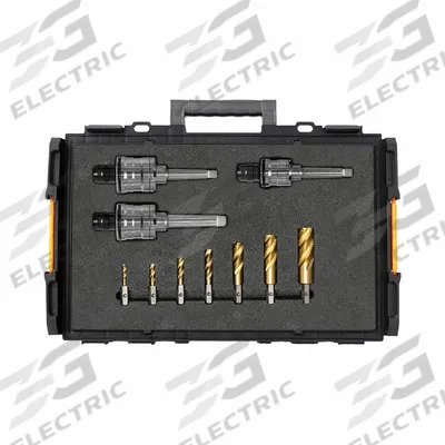 HOLEMAKER TECHNOLOGY Impact Wrench Clutched Tapping Set: 8 Pc, 6H - VersaDrive Spiral-Flute Impact Tap & Clutched Tapping Adapter Sets