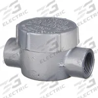 Conduit Outlet Body: Iron, GRJ, 3/4 in Trade Size, C Body, 7.3 cu in Body Capacity (MPN GRJC75). Key specifications — Series: For Round Body; Compatible Conduit Trade Size: 3/4 in; Thread Gender: Female; Hub Style: Threaded; Cover Included: Yes; Body Style: C; Connection Type: Threaded; Back Type: Round.