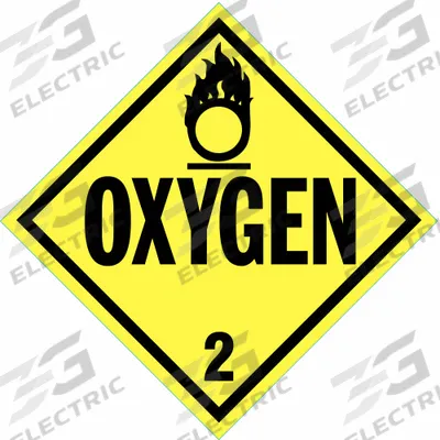 STRANCO Container Placard: Oxygen, 10 3/4 in x 10 3/4 in, 10 3/4 in Label Ht, Placard - Class 2: Gases
