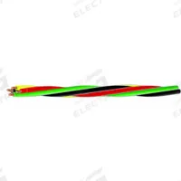 SOUTHWIRE Twisted Submersible Pump Cable: 600 V, 3 Conductors, 150 ft Lg, 12 AWG, Black/Red/Yellow (MPN 55173604). Key specifications — Manufacturer Part Number: 55173604; Grounding Conductor Insulation Color: Green; Grounding Conductor Material: Copper; Grounding Conductor Size: 12 AWG; Standards: UL 83; Product Type: Twisted Submersible Pump Cable; Brand: SOUTHWIRE.