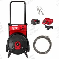 MILWAUKEE Drain Cleaning Machine: Cordless, M18, For 1 1/2 in to 3 in Pipe, 3/8 in Cable Dia. (MPN 2817A-21). Key specifications — attr517452: Charger; attr517433: Cordless.