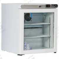 Controlled Room Temperature Cabinet: 115 V, 20°C to 25°C, 17 1/4 in Overall Wd, 19 1/4 in Overall Dp (MPN CRT-ABT-HC-UCFS-0104G-LH). Key specifications — Brand: AMERICAN BIOTECH SUPPLY; Voltage: 115 V; Includes: (2) Adjustable Shelves; Door Hinge: Left Hinge.