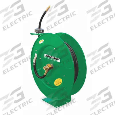 SPEEDAIRE Spring Return Hose Reel: 75 ft (1/2 in I.D.), 1/2 in MNPT x 3/4 in MNPT - Standard Air or Water Spring-Return Hose Reels