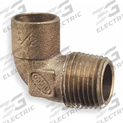 NIBCO Sweat Fitting Elbow: 1/2 in CTS x 1/2 in Pipe, Cup x MNPT, Cast Copper (MPN C7074-1/2) - Cast Copper & Bronze Tube Fittings