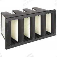 GRAINGER V-Bank Air Filter: 12 in x 24 in x 12 in, Synthetic, Single Header, 4 Vs, Downstream Face (MPN 33E946). Key specifications — attr1286015: GRAINGER; attr1286018: Plastic; attr1286019: Synthetic; attr1286016: Droplet Nuclei.