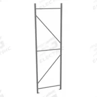 TENNSCO Bulk Storage Upright Frame: 120 in Overall Ht, 14 ga, 17,000 lb Load Capacity, Zinc-Plated (MPN BUF-36120). Key specifications — Overall Depth: 36 in; Color: Gray; Finish: Zinc-Plated; Brand: TENNSCO.
