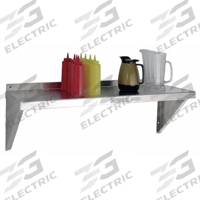 NEW AGE INDUSTRIAL Wall Shelf: 36 in x 18 in x 13 in, 36 in x 18 in, 300 lb Load Capacity - Aluminum Solid Wall-Mount Shelving
