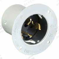 HUBBELL Locking Inlet: Non-NEMA, Silver, 480V AC, 50 A, 3 Pole, 4 Blade (MPN CS8175). Key specifications — Voltage Rating: 480V AC; Brand: HUBBELL.