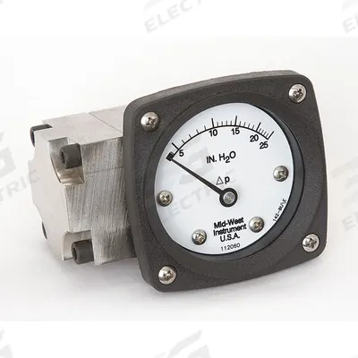 MIDWEST INSTRUMENT Differential Pressure Gauge: Back, 1/4 in NPT Female, Model 142 - Medium & High Operating Pressure Differential Gauges