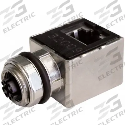 MURRELEKTRONIK Adapter: M12 Female Straight x RJ 45 Female Right Angle, M12 Female Straight - M12 Jack to RJ45 Jack Panel Feed-Through Adapters